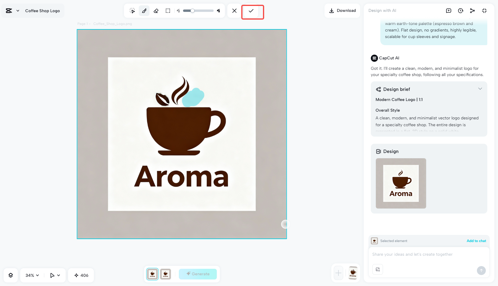 Using the remove feature in CapCut