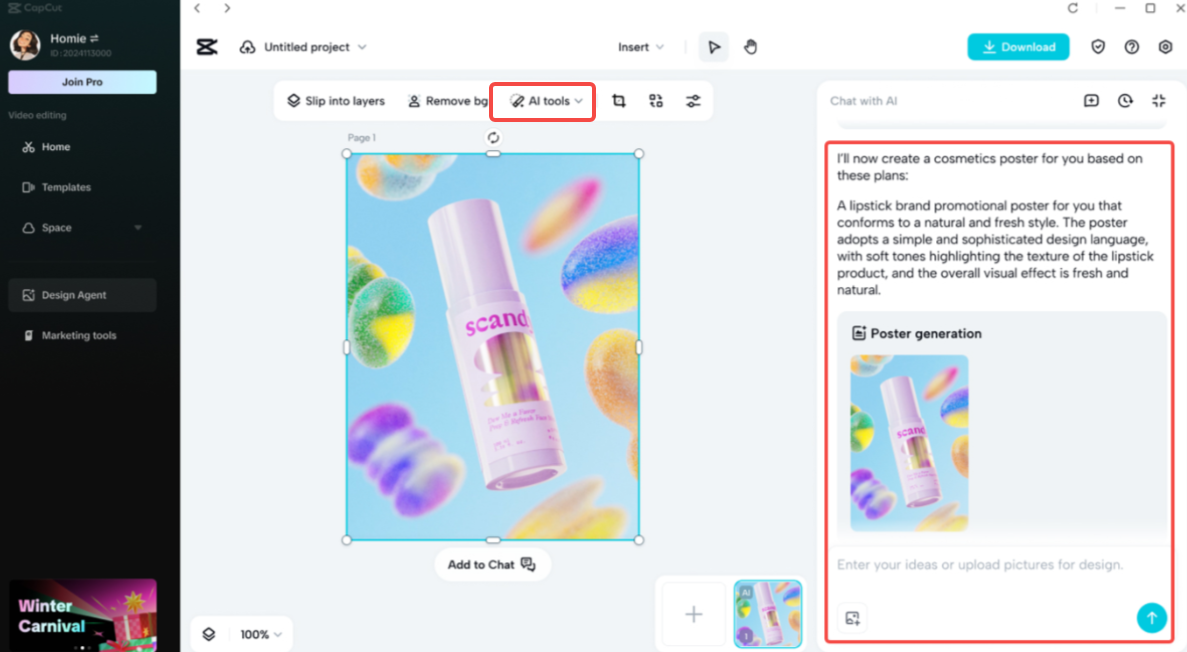 Apply the remove feature in Design Agent