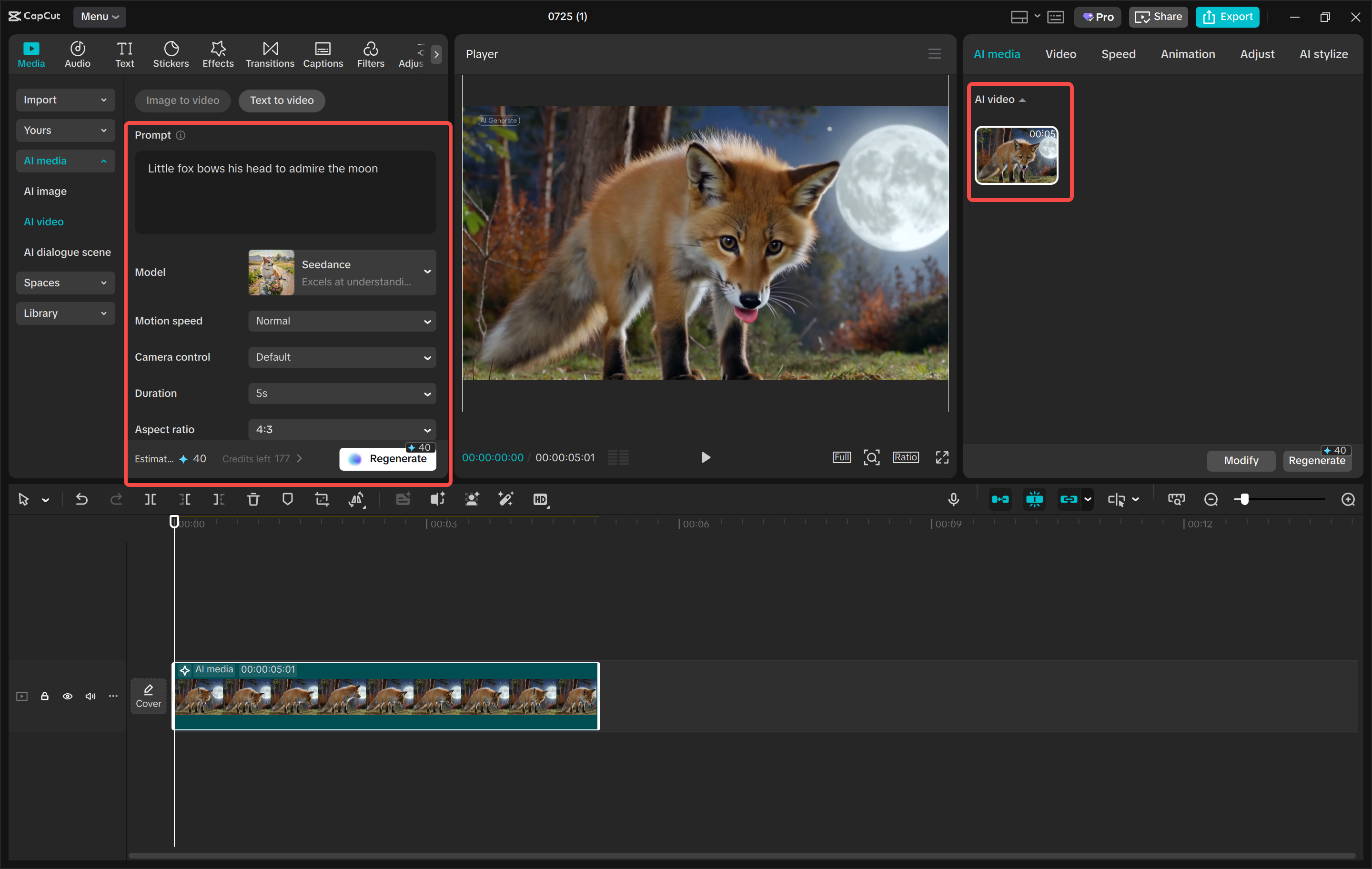 Conversione del testo in un video con l' CapCut editor video desktop