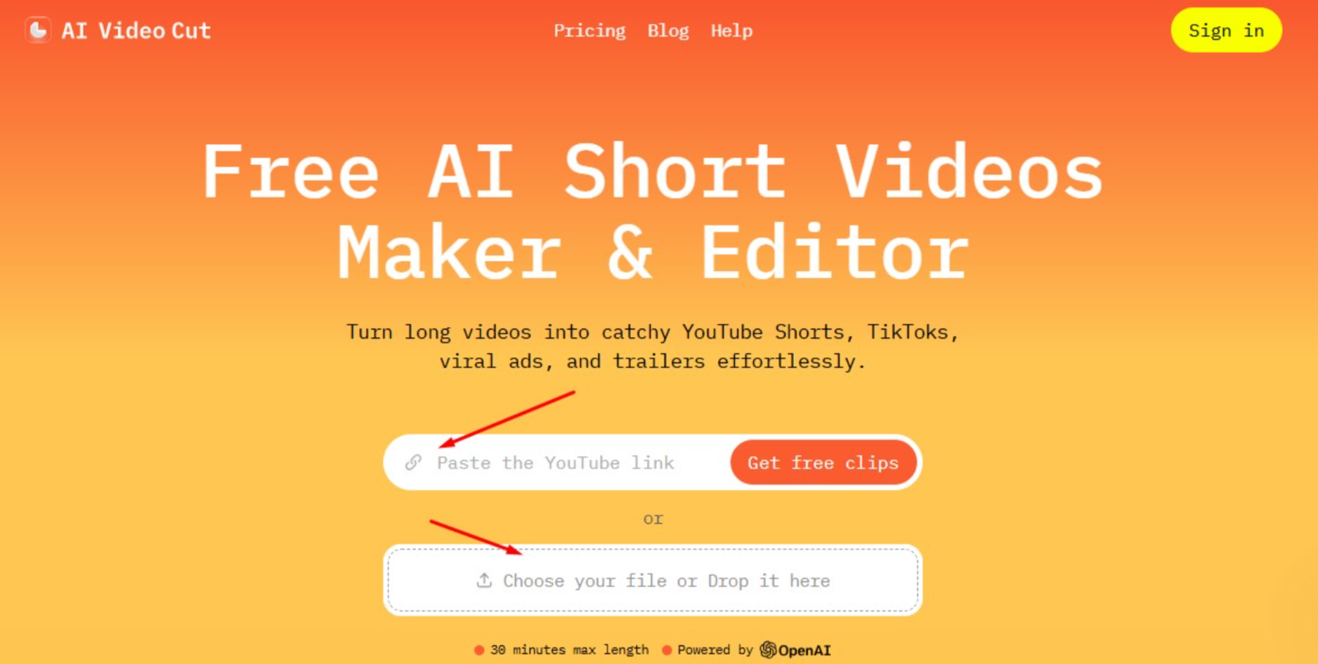 Laden Sie Ihr Video auf AI Video Cut hoch