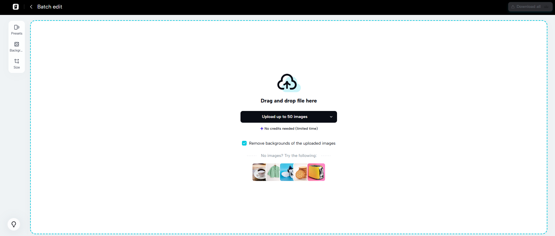 Edit multiple images with batch edit