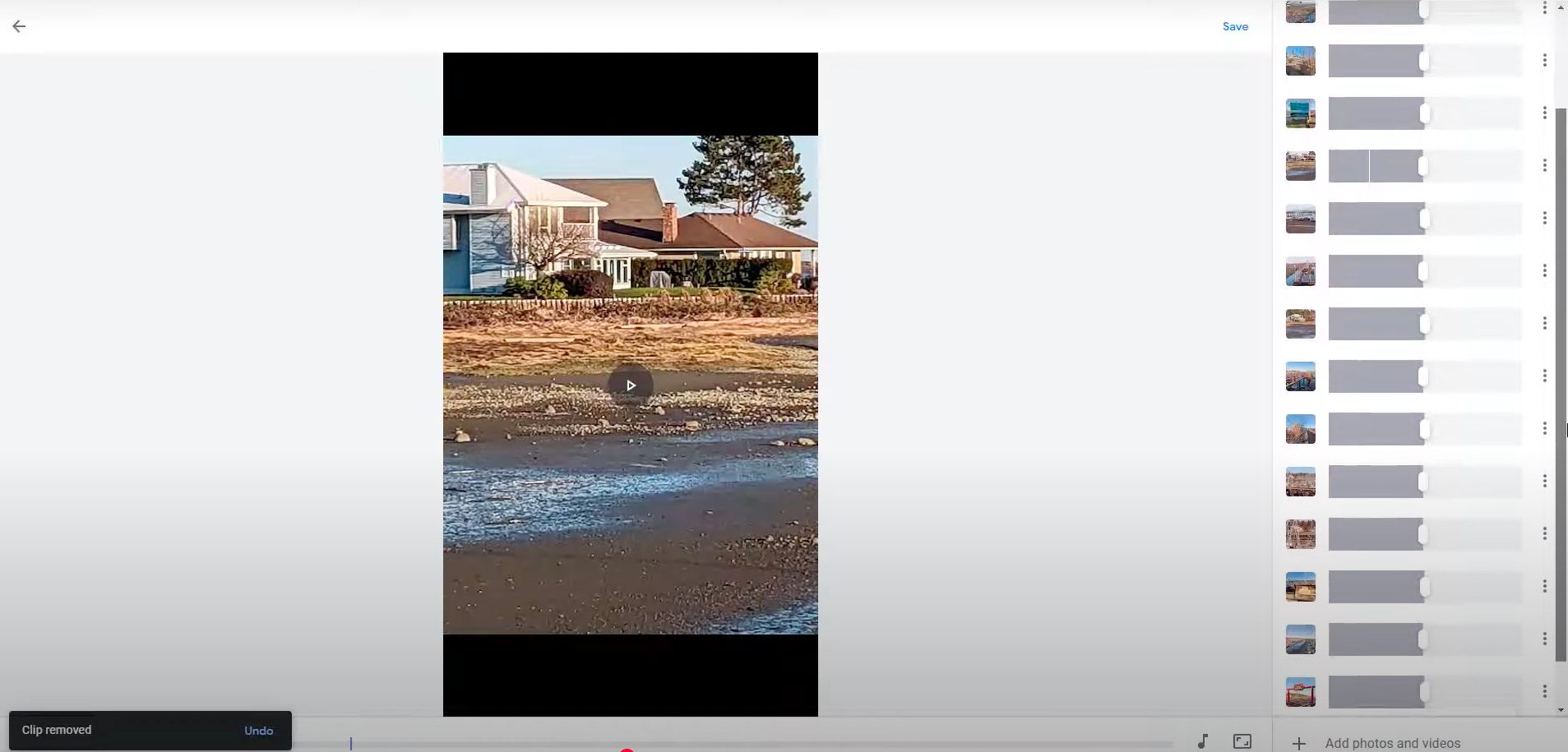 Select Google photos to video