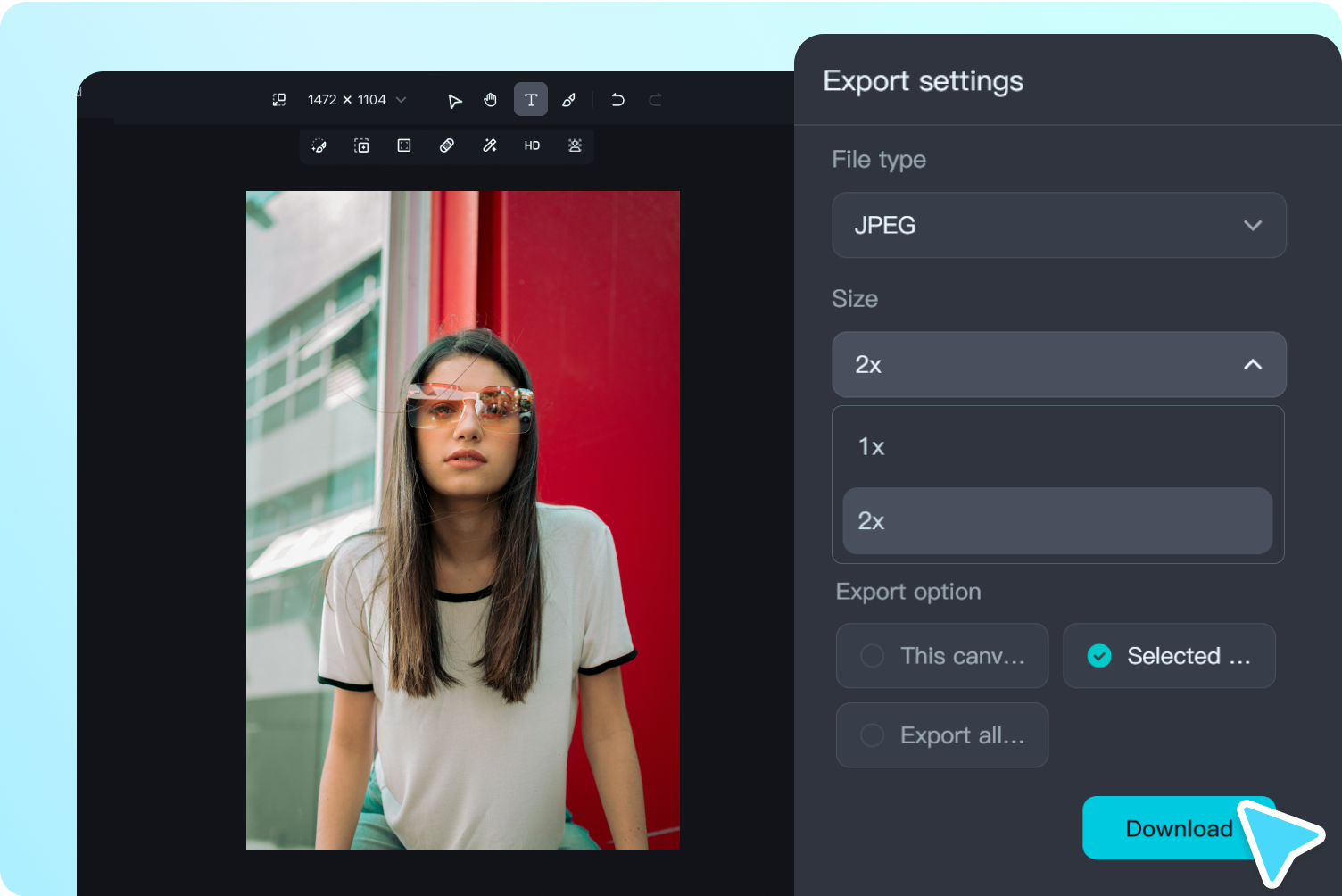 Laden Sie Ihr geschärftes Bild herunter