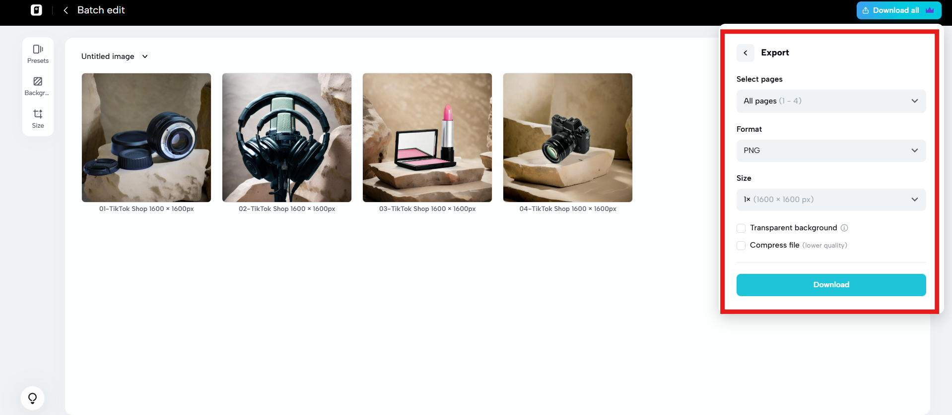 Download enhanced images