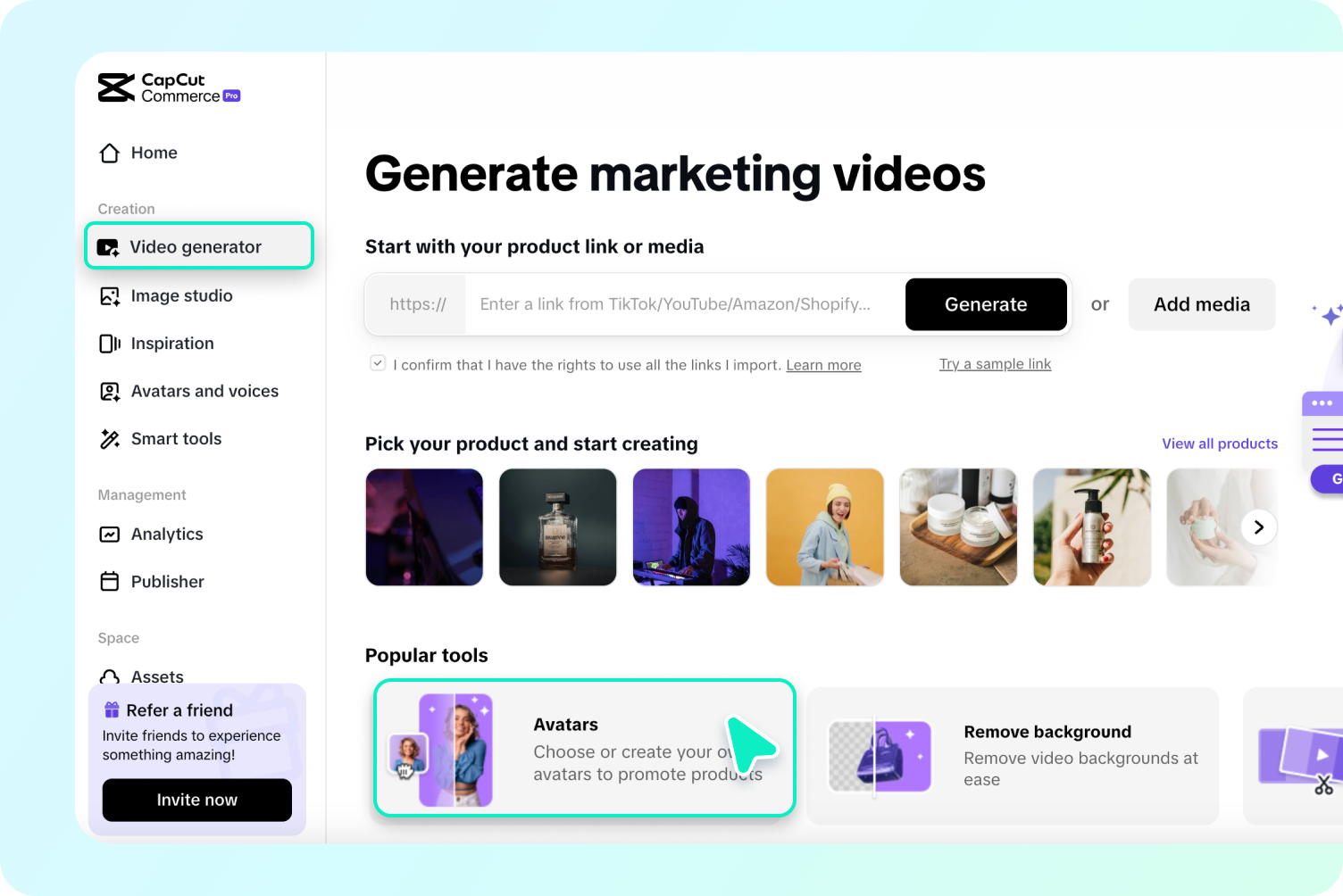 Inicia sesión y accede a la creación de avatar