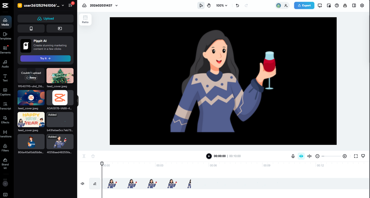 Customization of Carnival video in CapCut's online video editor