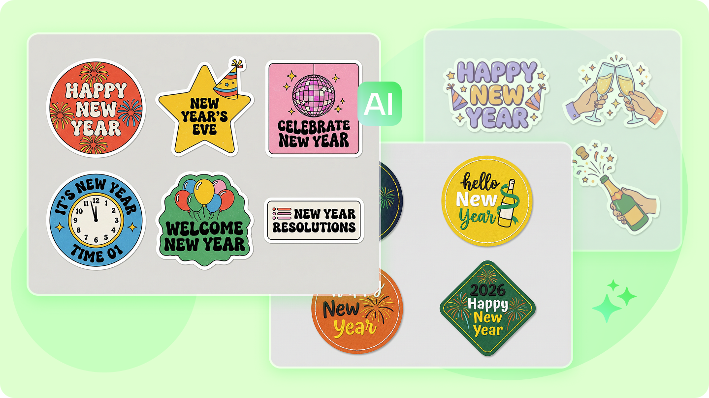Create Happy New Year Stickers: Stepwise Tutorial for Beginners