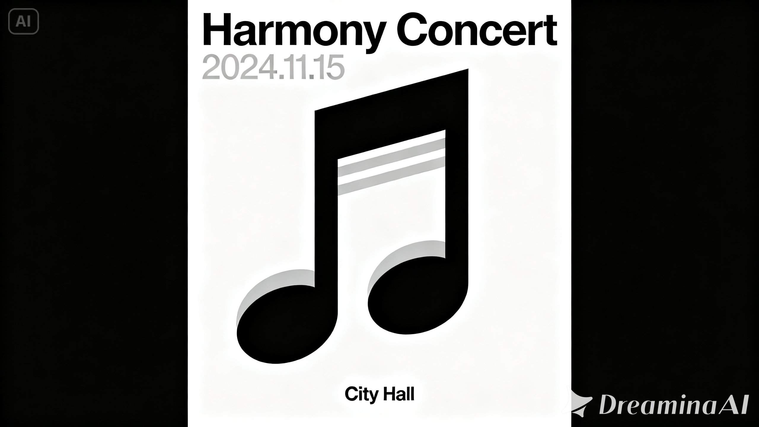 Concert poster of a minimalist design, the use of a simple color palette, clean lines, and a bold icon.