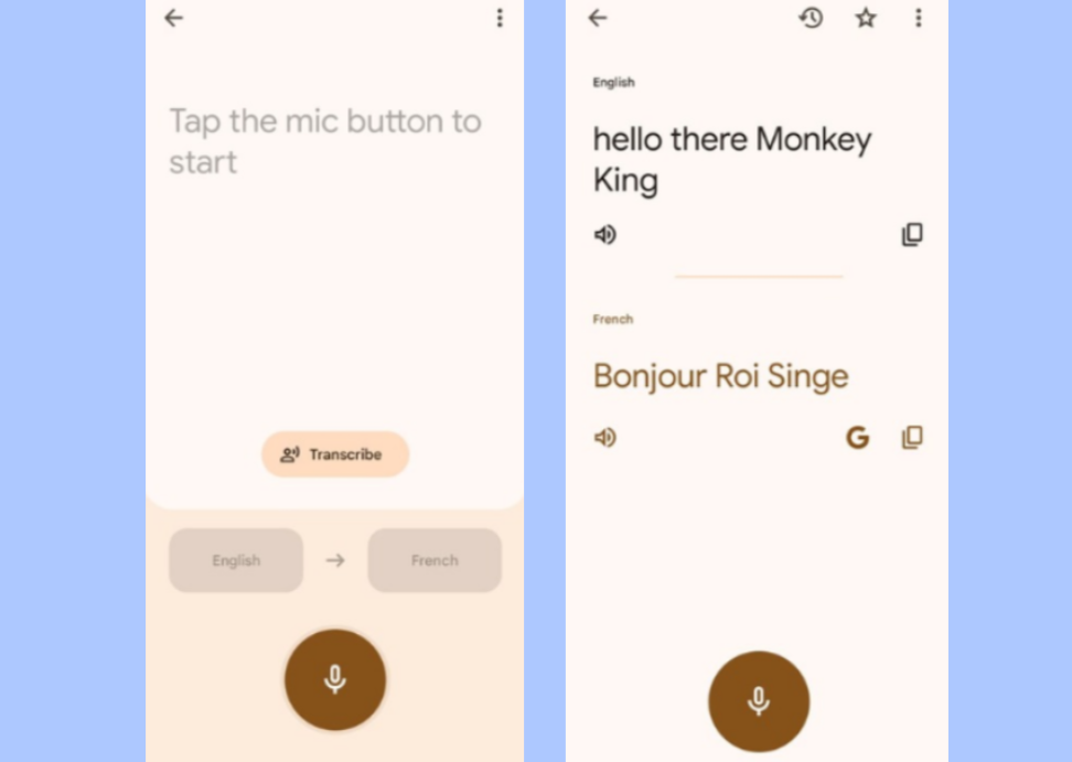 Voice translation in Google Translate