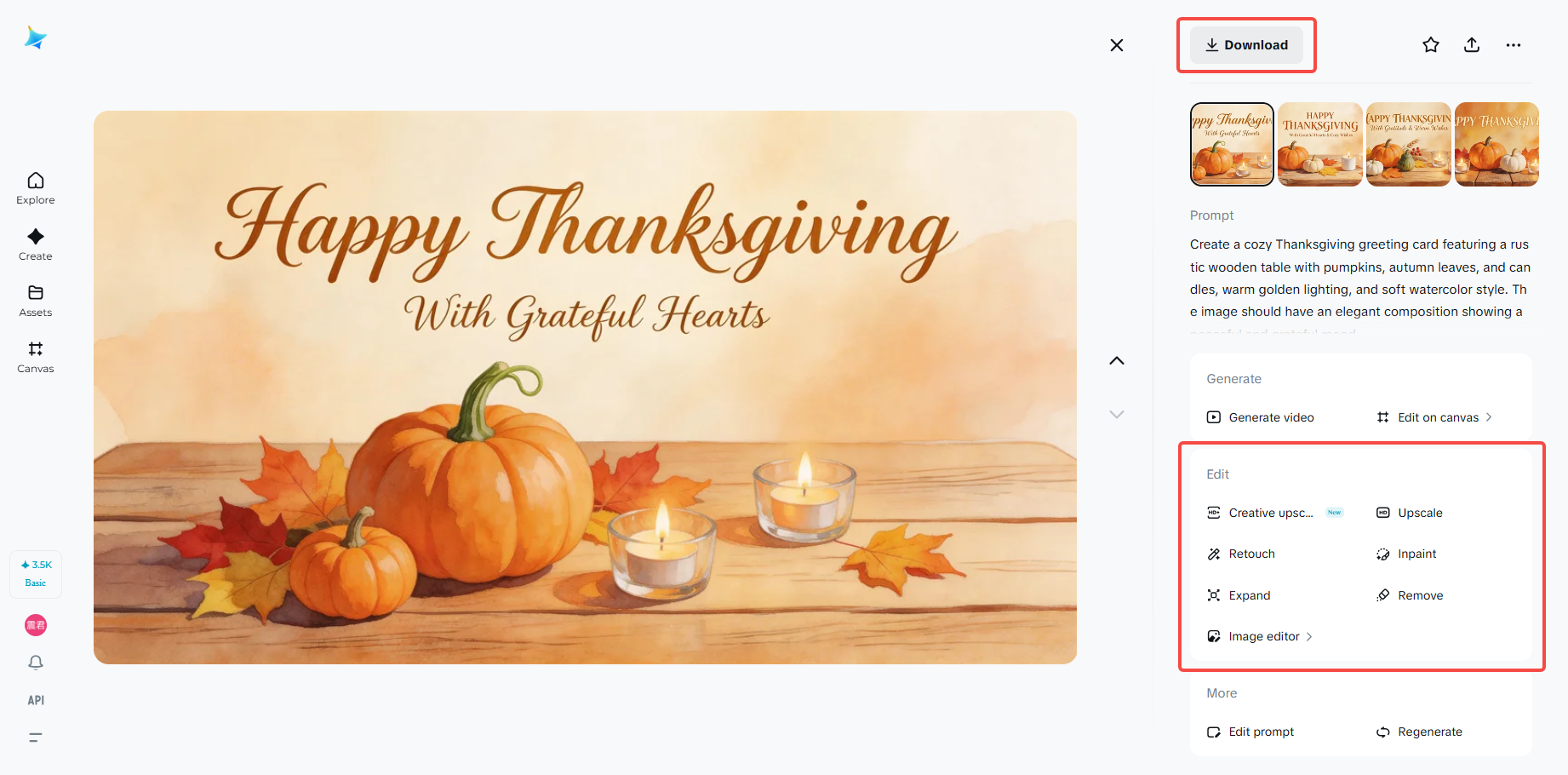 Refine e baixe a imagem final