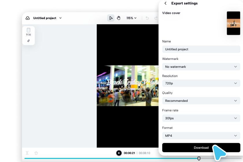 Exporting Black Friday ads from Pippit