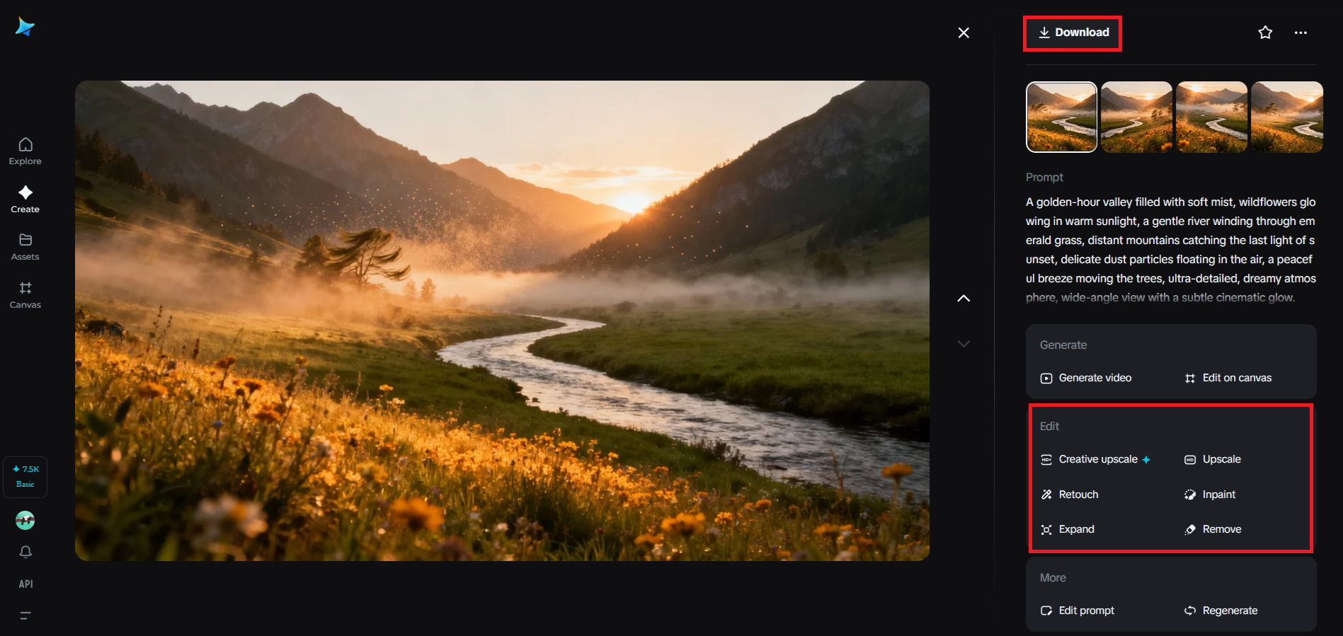 Review, refine, and download your final image