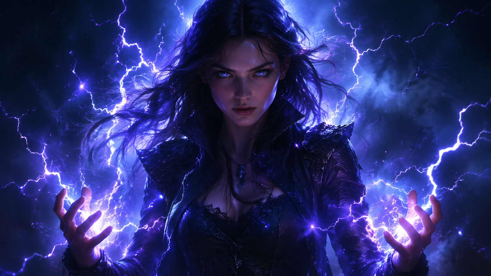 Dreamina add lightning to photo prompt example 4: Fantasy power aura