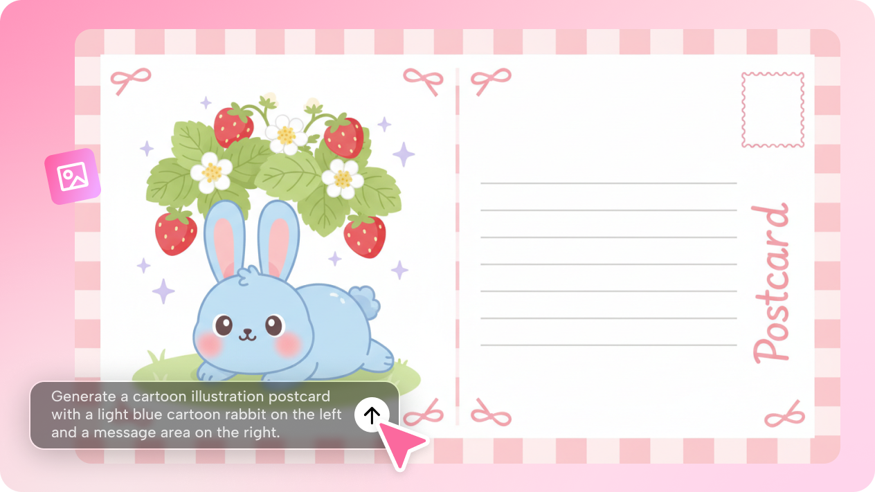 Generate custom postcards from simple descriptions