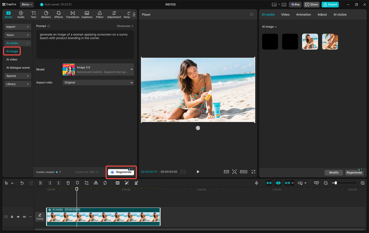 CapCut tutorial for beginners 2025: use AI image