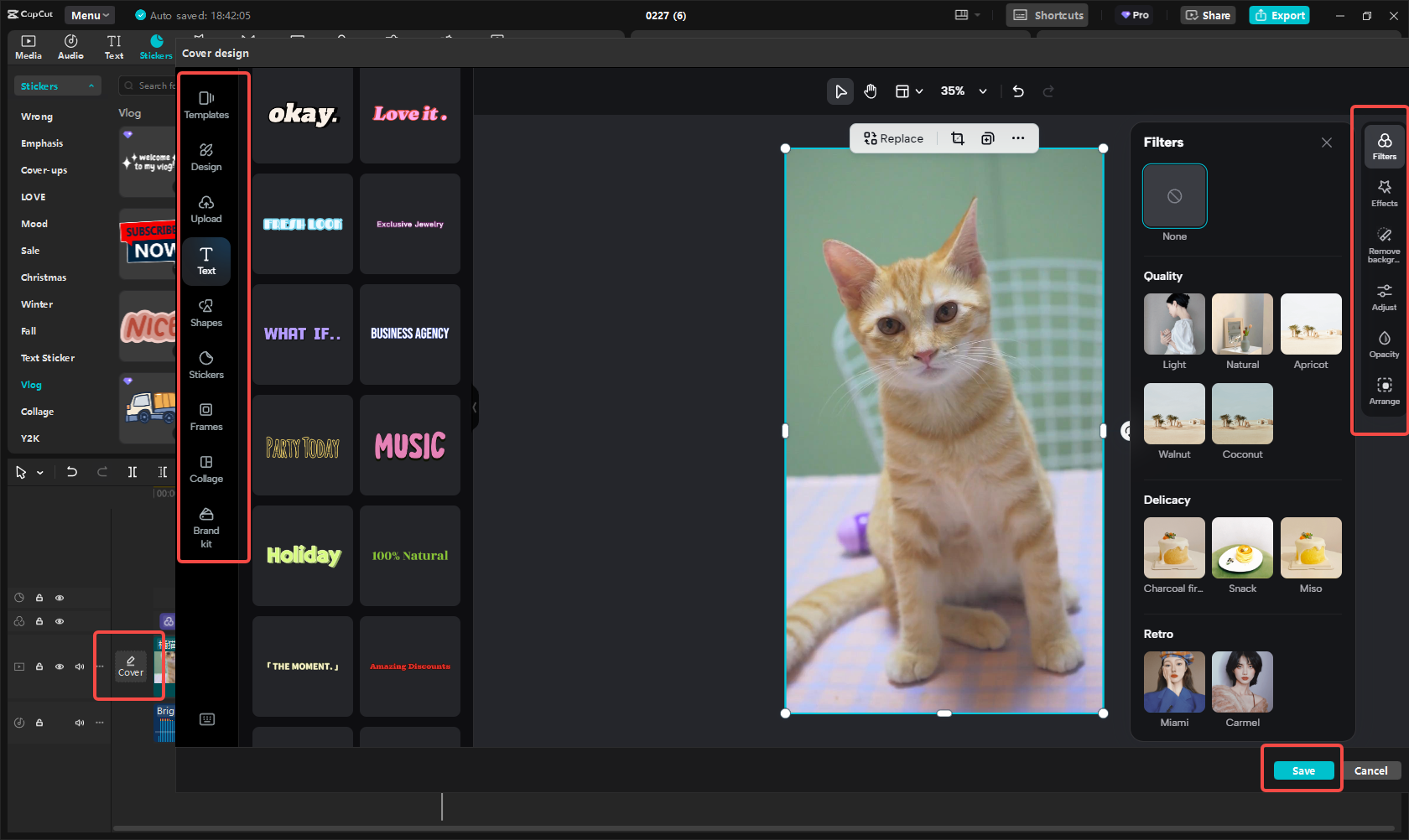 Personalizando a miniatura do vídeo no CapCut