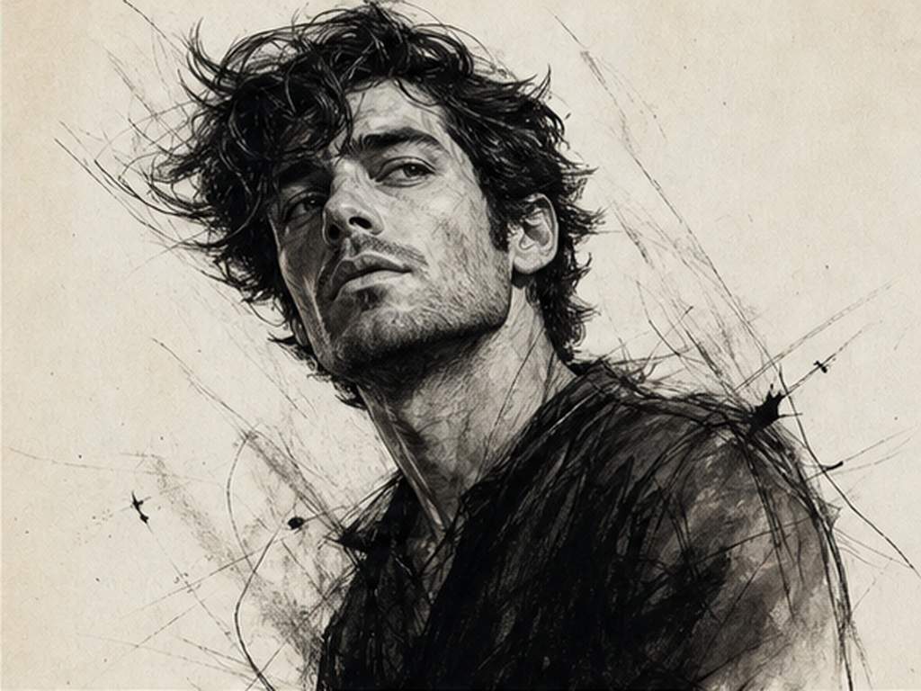 Vetri Editz Official AI Prompt prompt example 3 - Expressive ink sketch