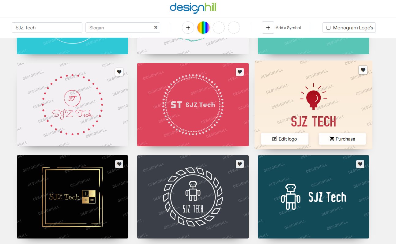 Tạo logo trong trình tạo logo Designhill AI