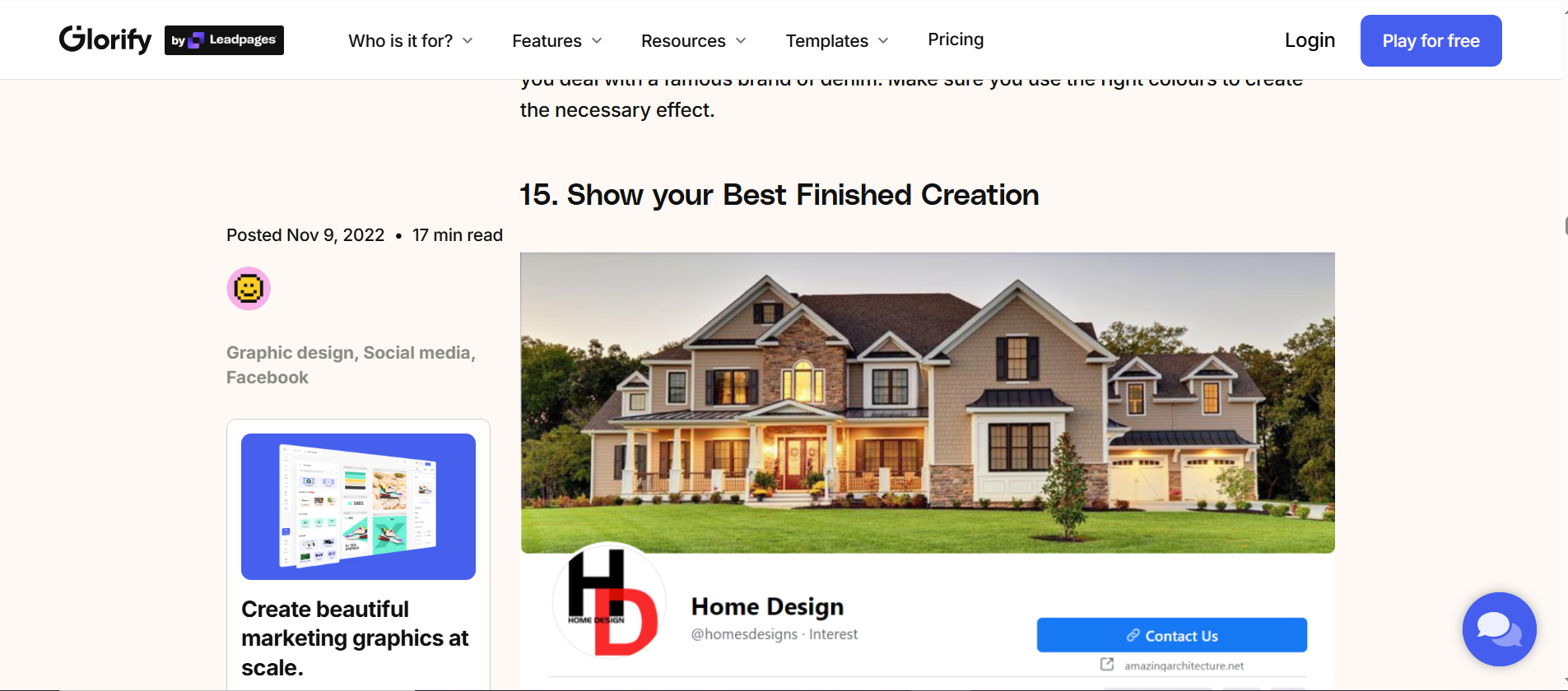 Glorify - an online resource to get Facebook cover photo motivational quotes