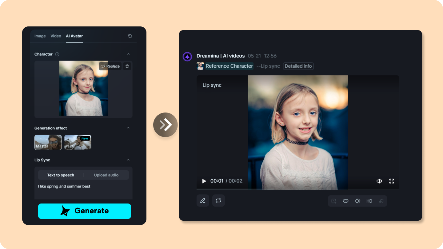 Generador de avatar hablando de IA gratis