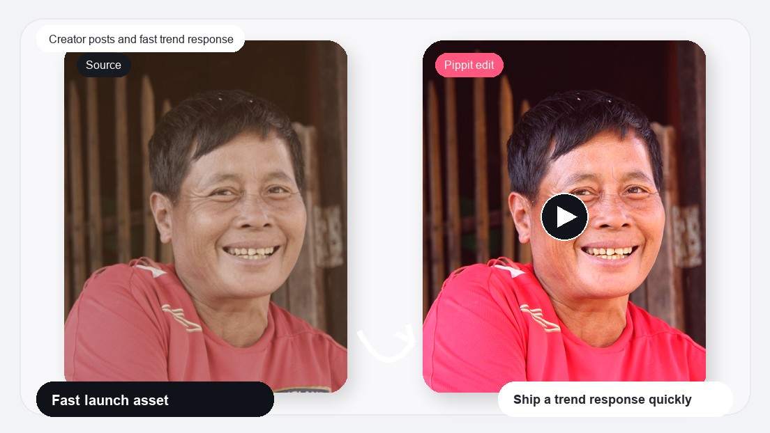 Pembuat Video Teaser Produk Tap Untuk Mendedahkan imej realistik untuk siaran pencipta dan tindak balas trend pantas
