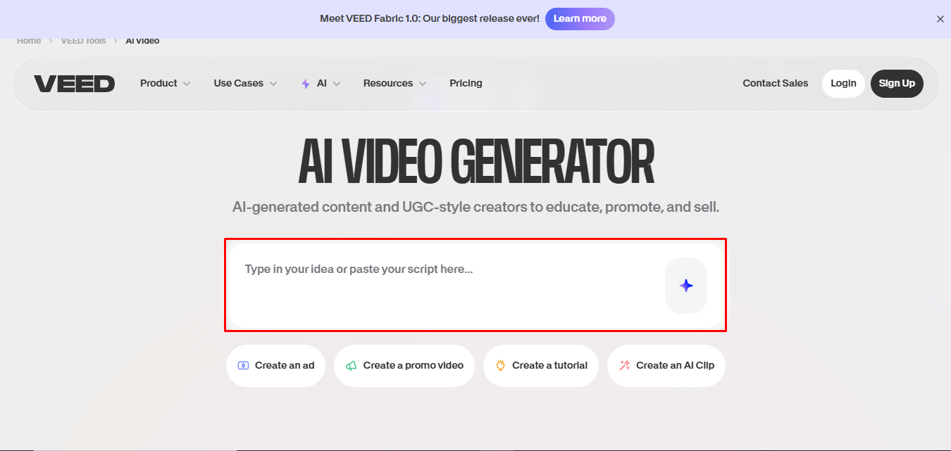 VEED.IO - the best AI video description generator