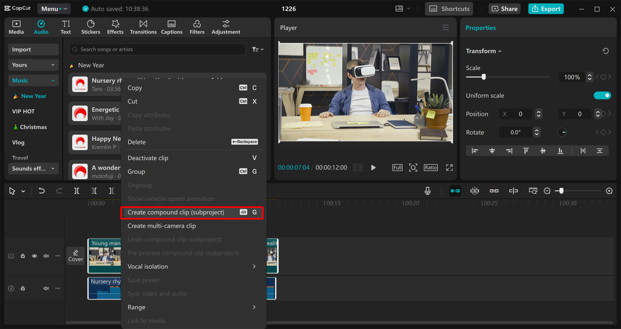 Showing how to stitch videos together on Mac and Windows using CapCut desktop video editor