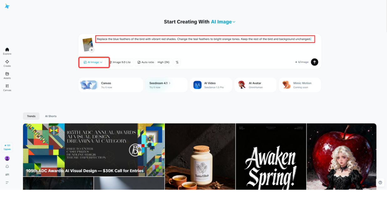 Upload your photo and add a text prompt