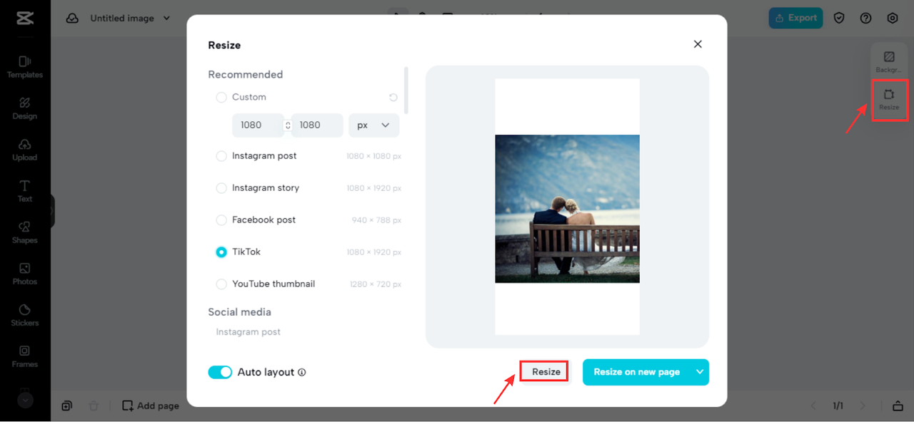 Resize your photos