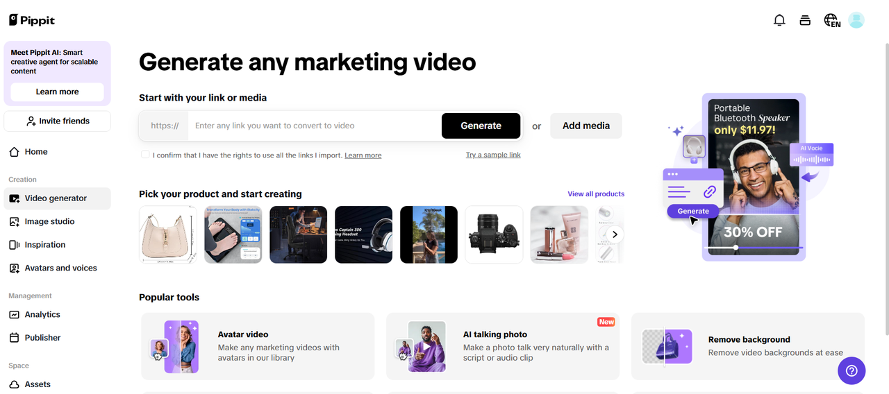 One-click video generation