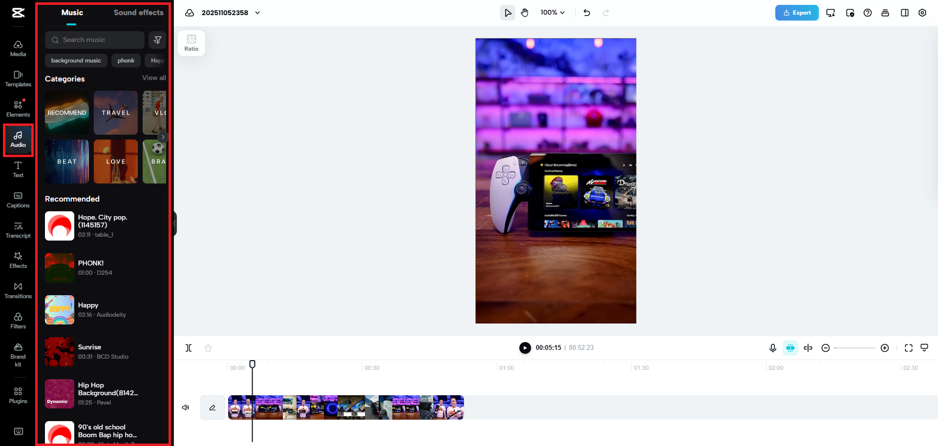 Add background music to enhance sound design