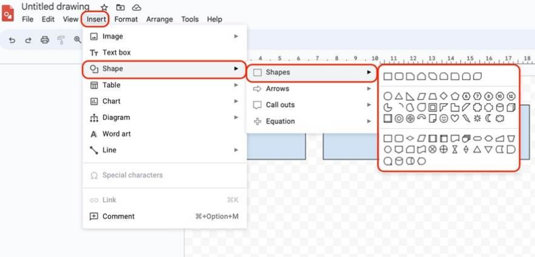 Laat zien hoe je visitekaartjes maakt in Google Docs met het tekengereedschap