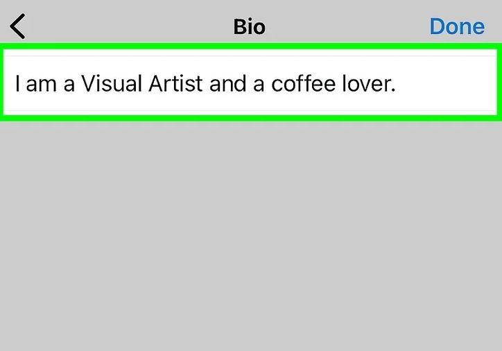 Edit an Instagram bio with multiple lines