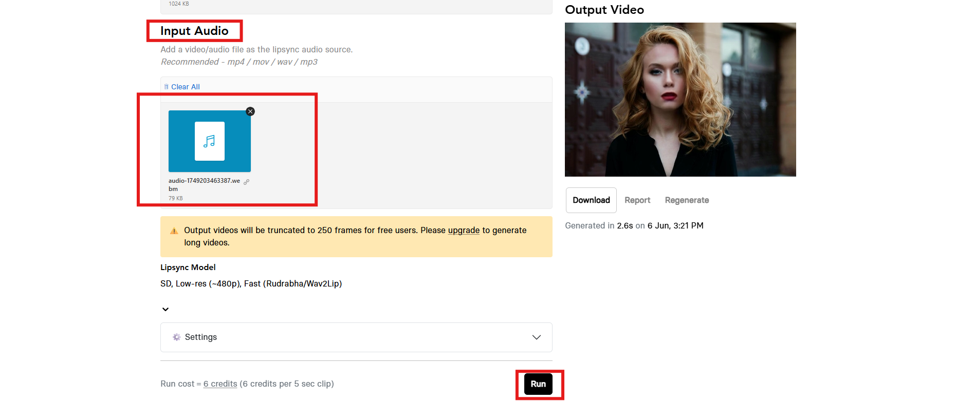 Upload an audio