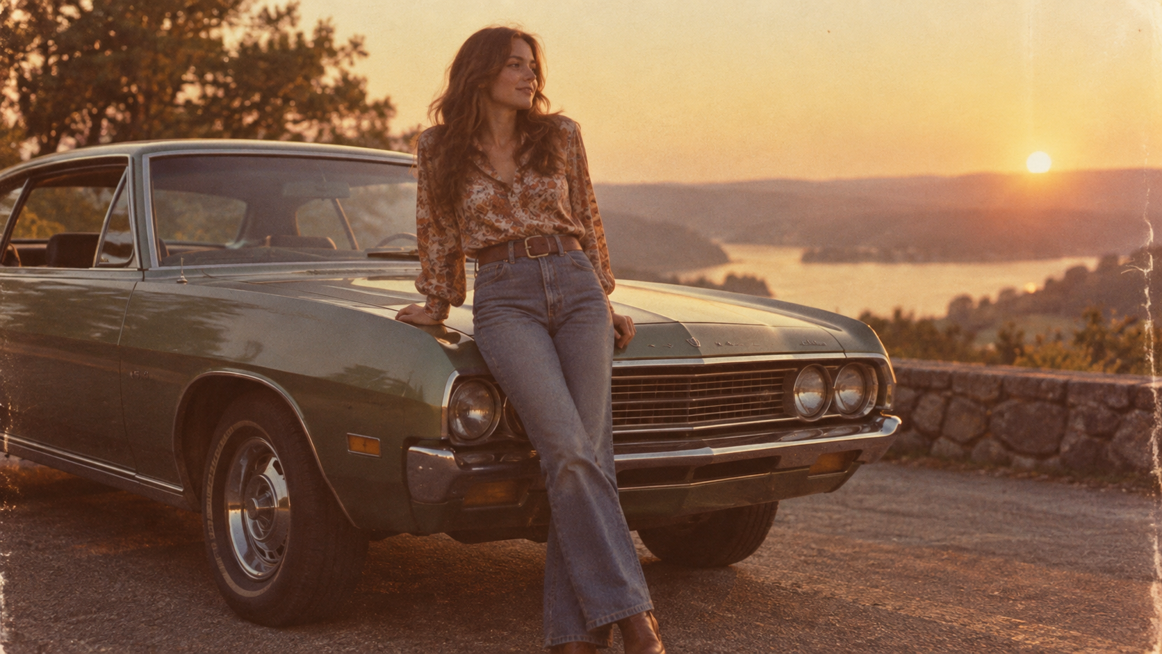 Golden-Hour Car Portrait example