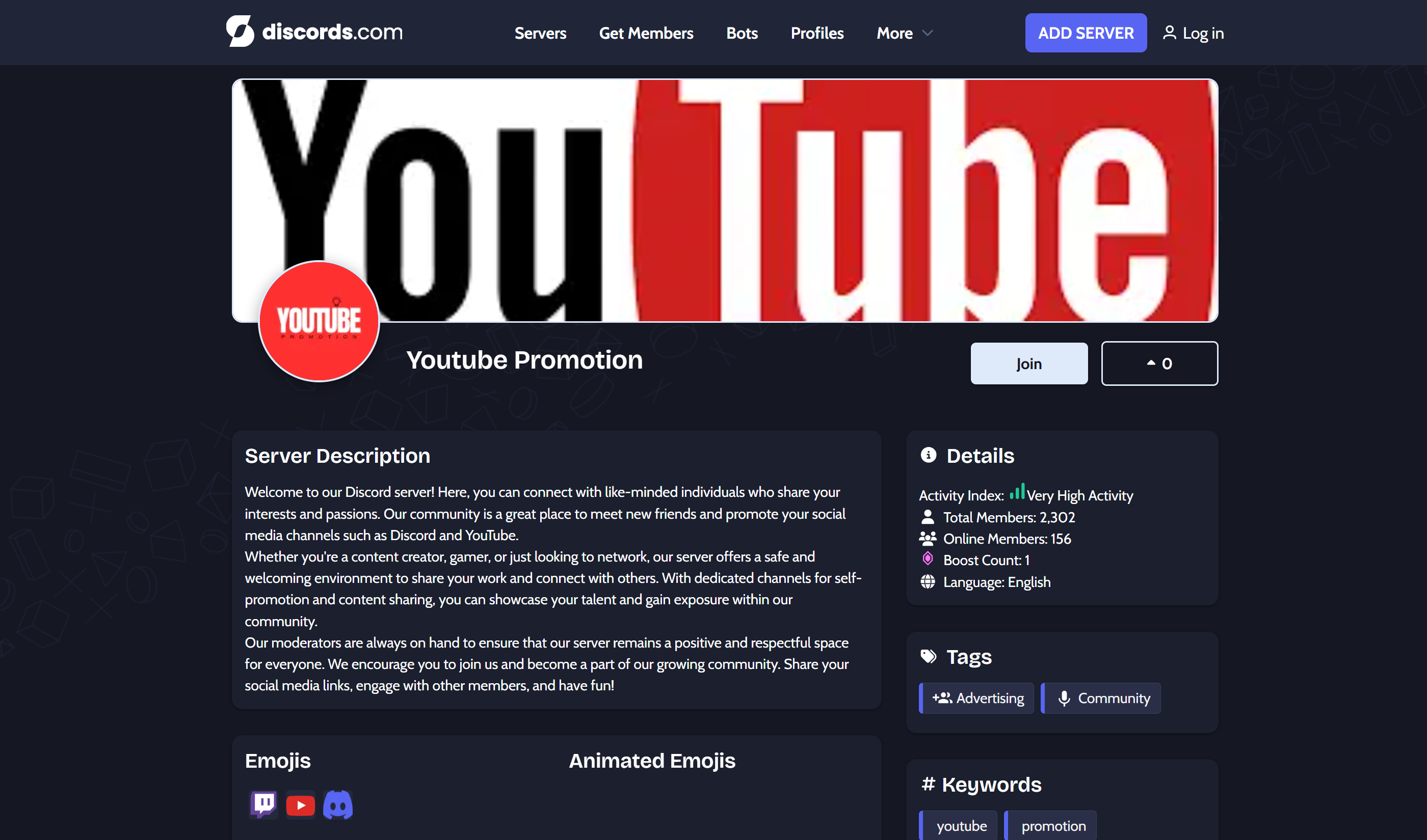 Ingyenes használat YouTube hirdetés Discord szerver.