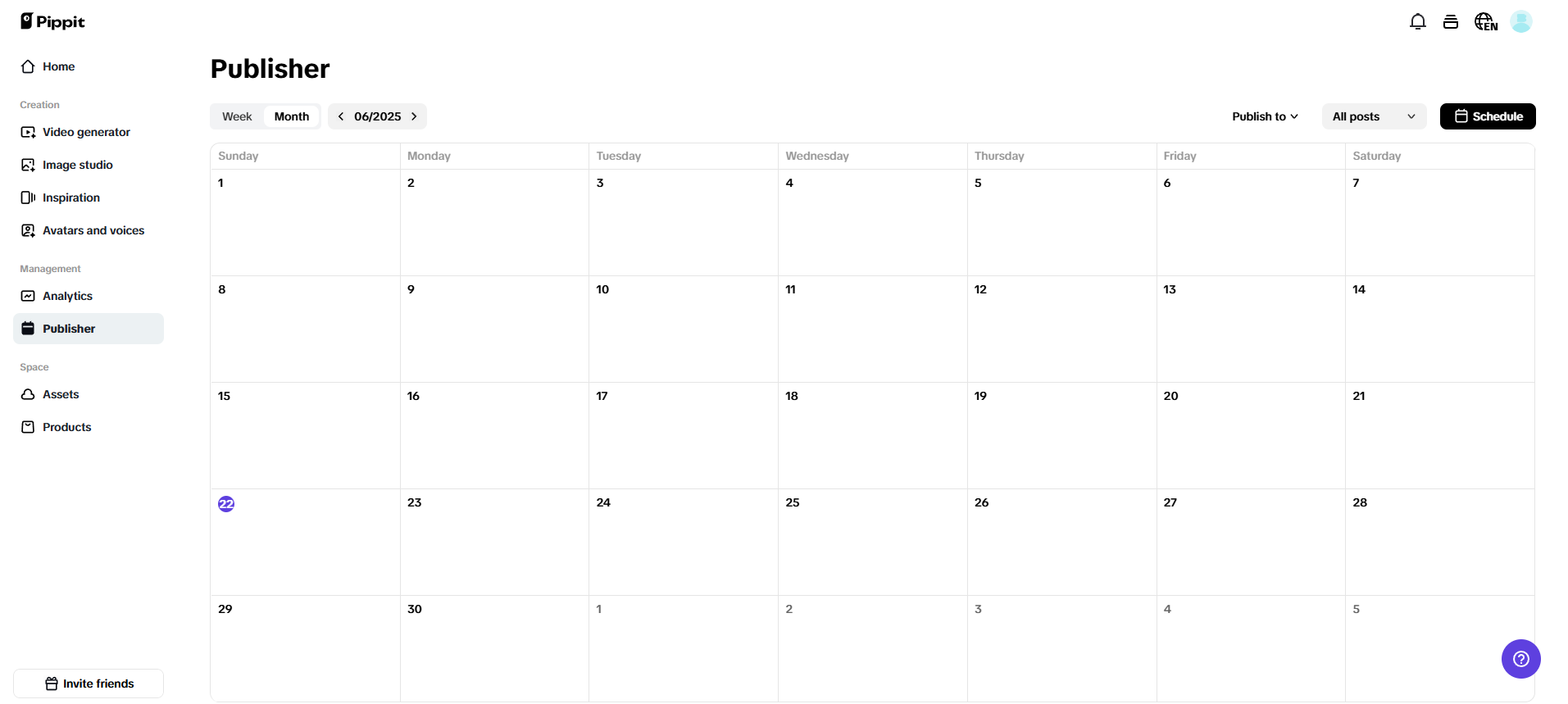 Content calendar