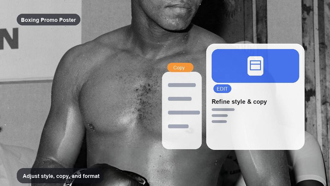 Boxing Promo Poster Maker realistic image for adjust style, copy, and format