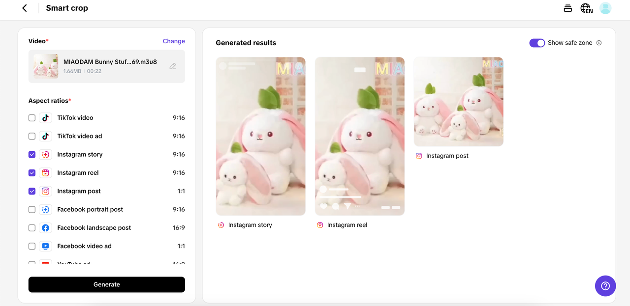 Resize for TikTok