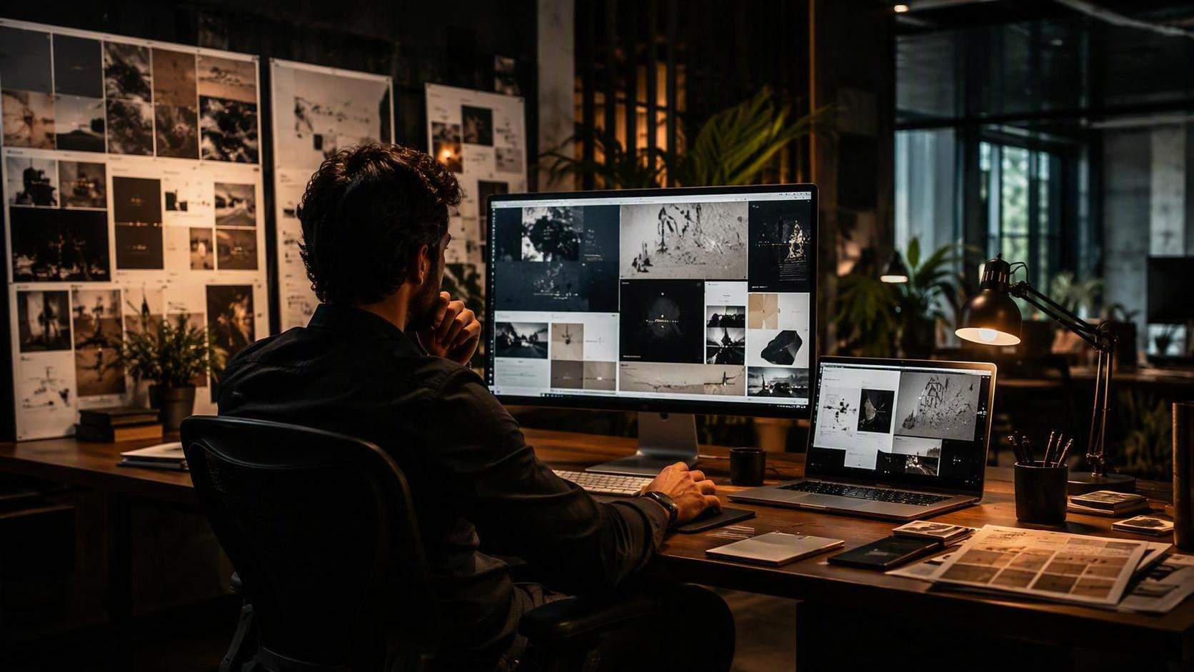 16:9 cinematic cover image for creative agency website design.