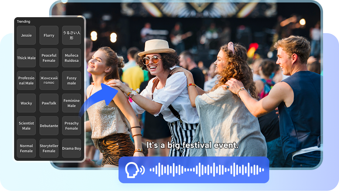 Explore various accents and tones in CapCut's AI audio generator