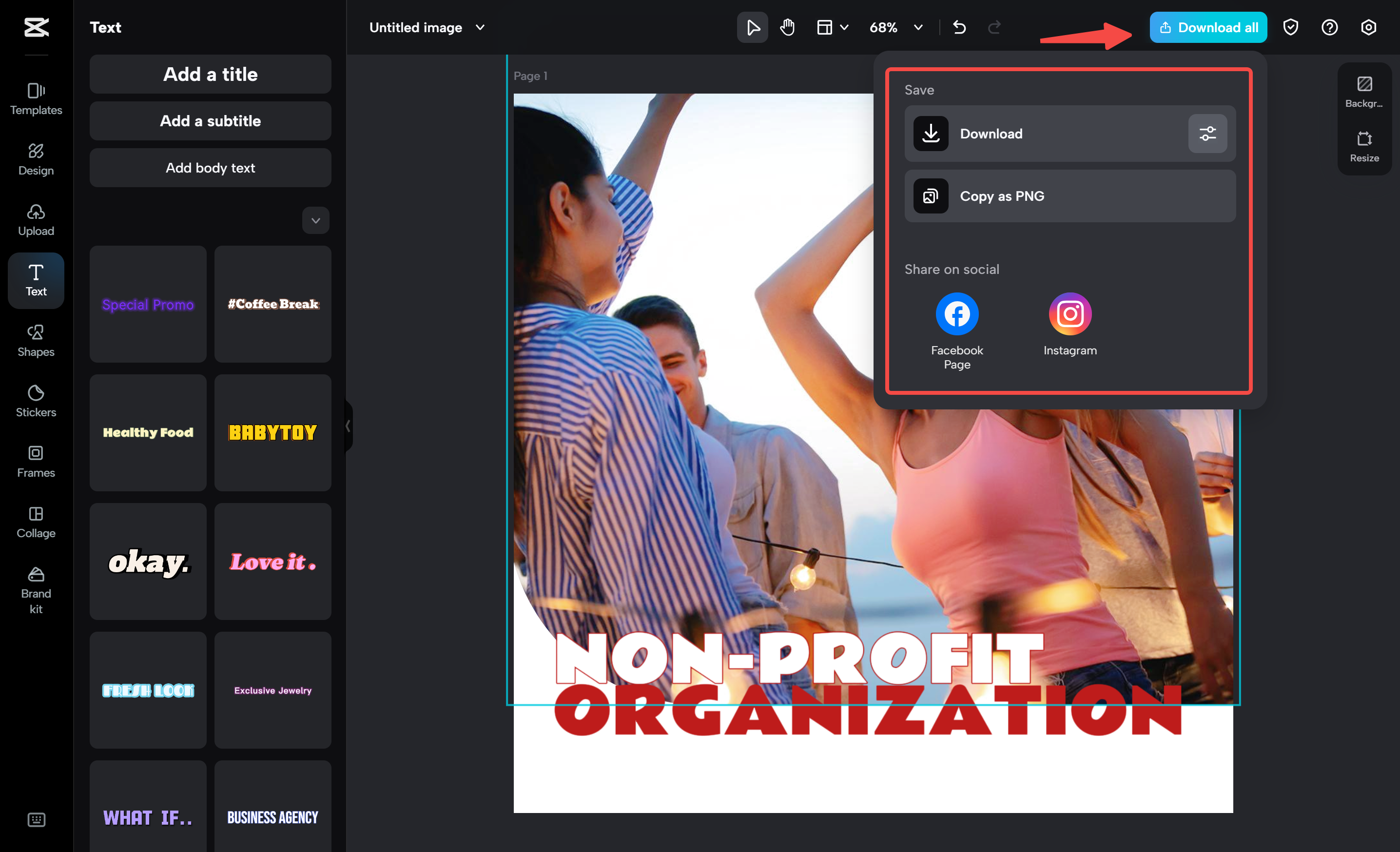 Download your image in CapCut