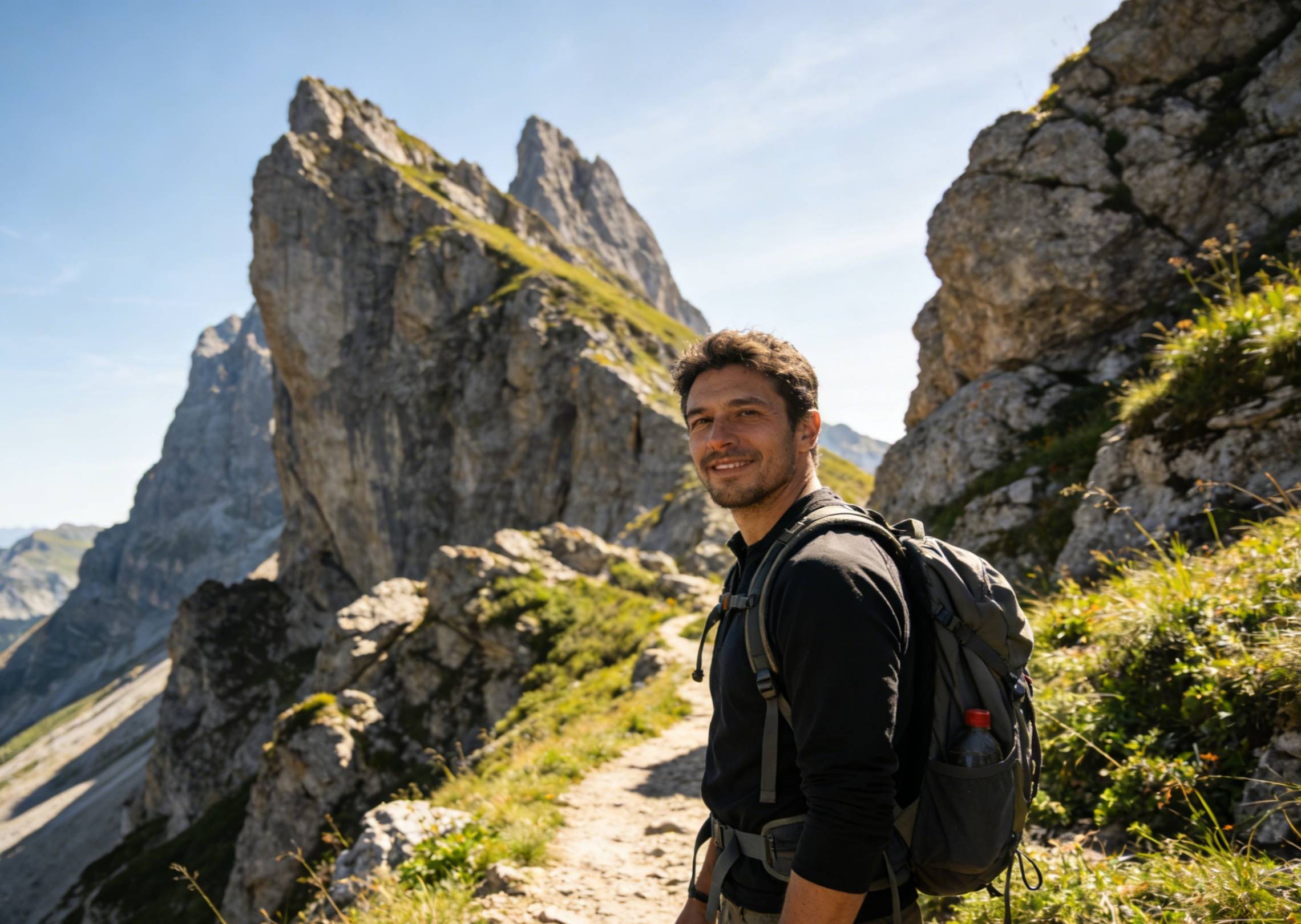 Rozšiřte obraz horské stezky tak, aby zahrnoval další okolní vrcholy