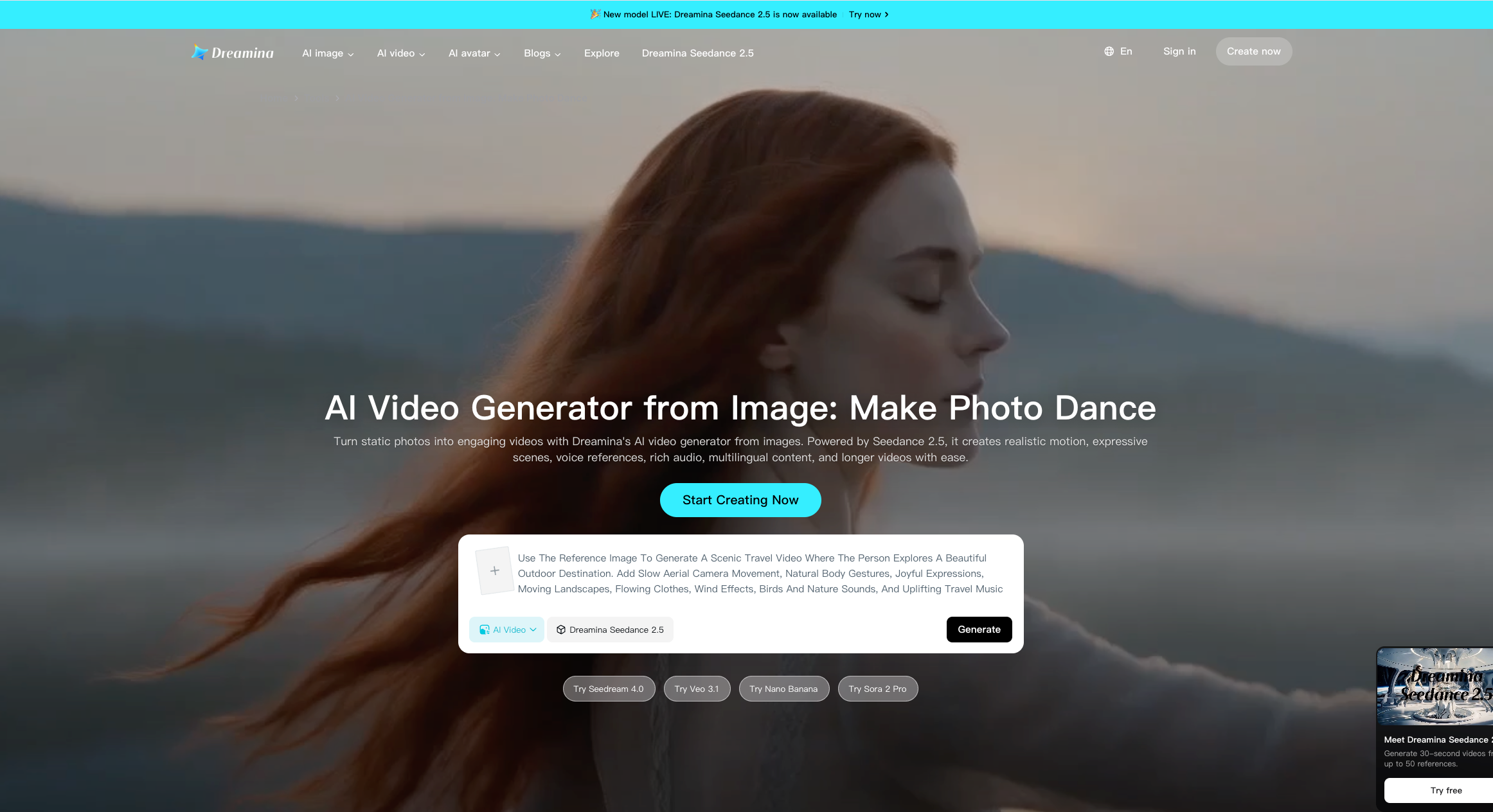 Dreamina bild-till-video generator