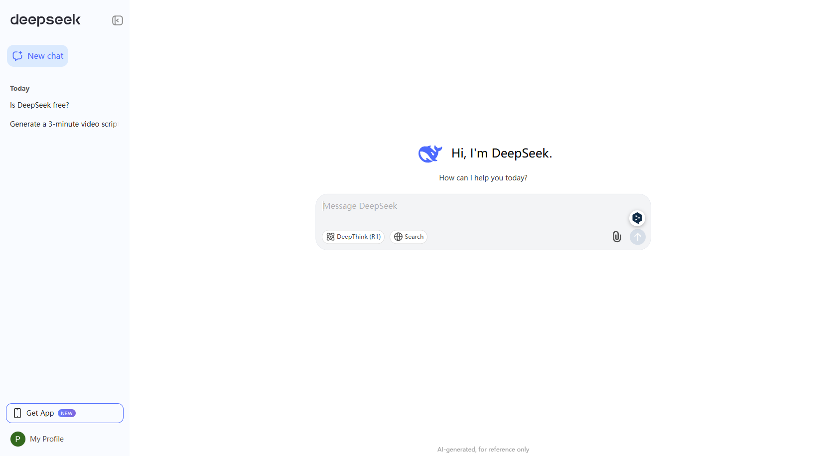 Відвідайте офіційний веб-сайт DeepSeek