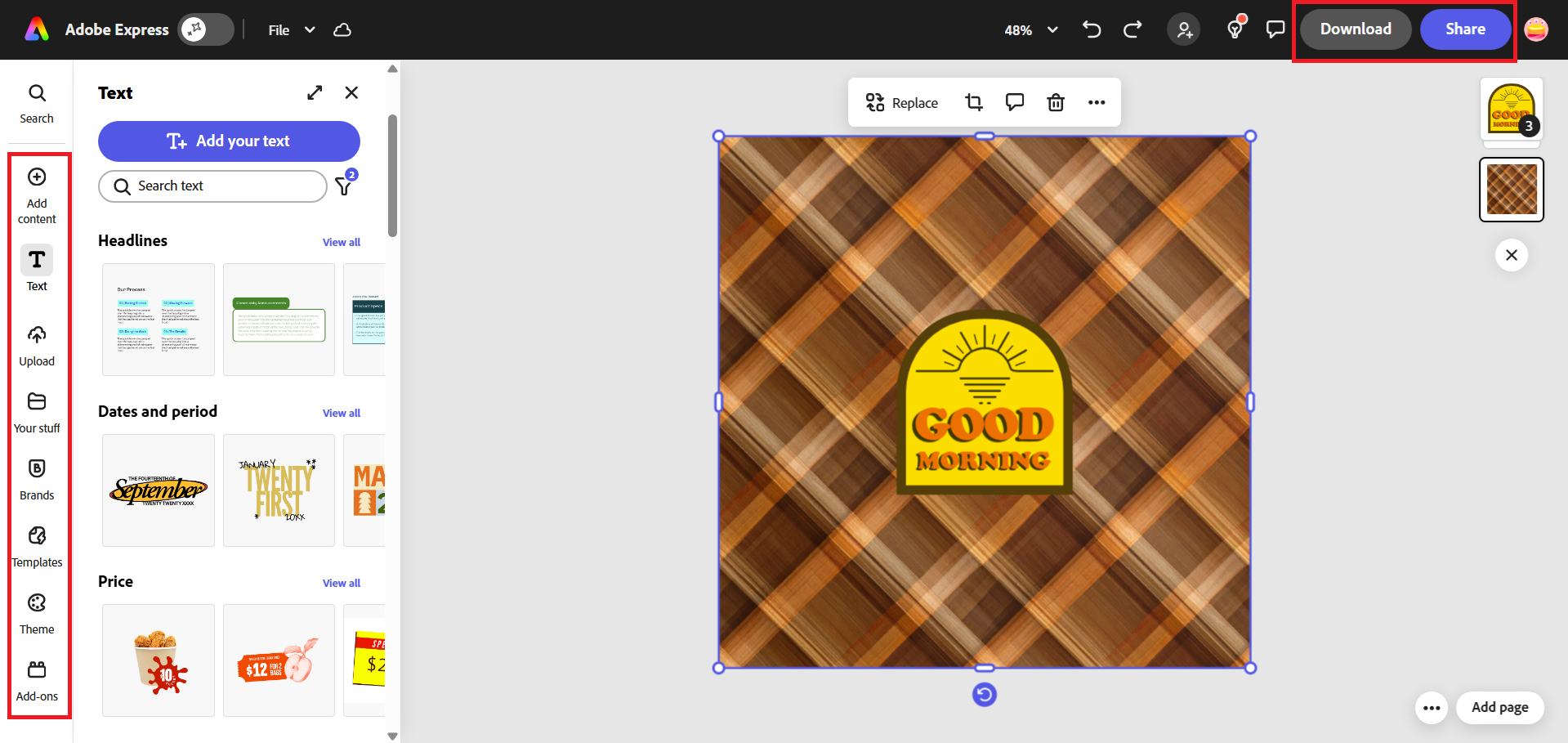 Customize and export your design