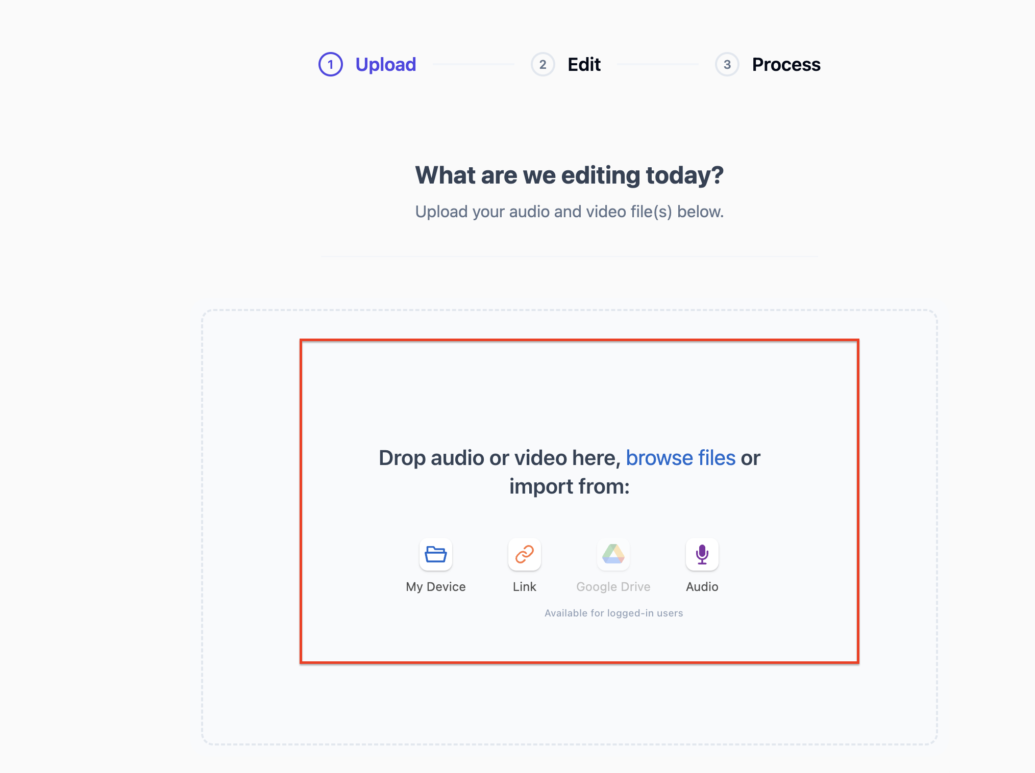 Upload your audio file to Cleanvoice AI