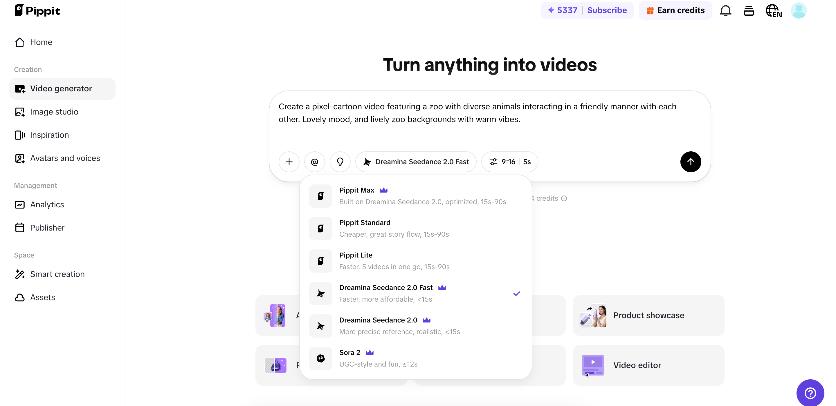 Generate your video
