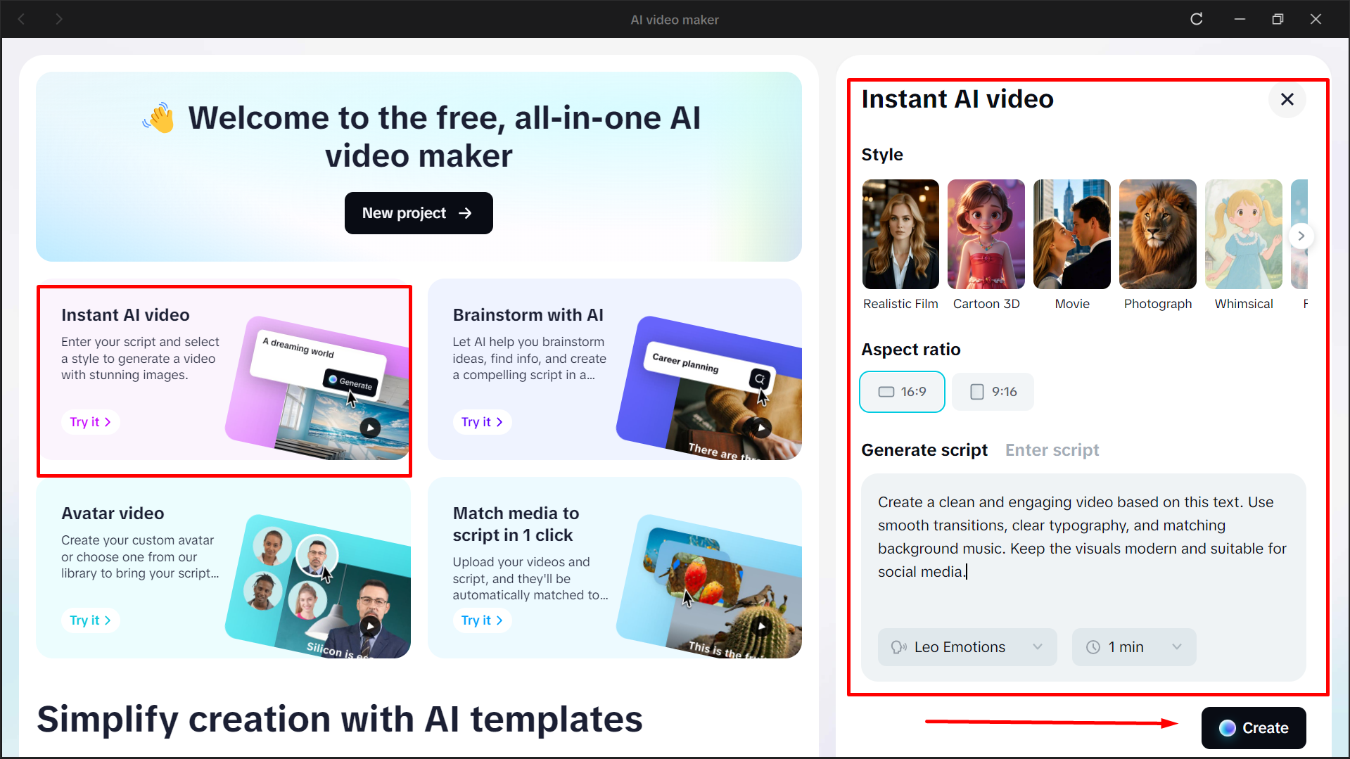 Generating and editing video in CapCut