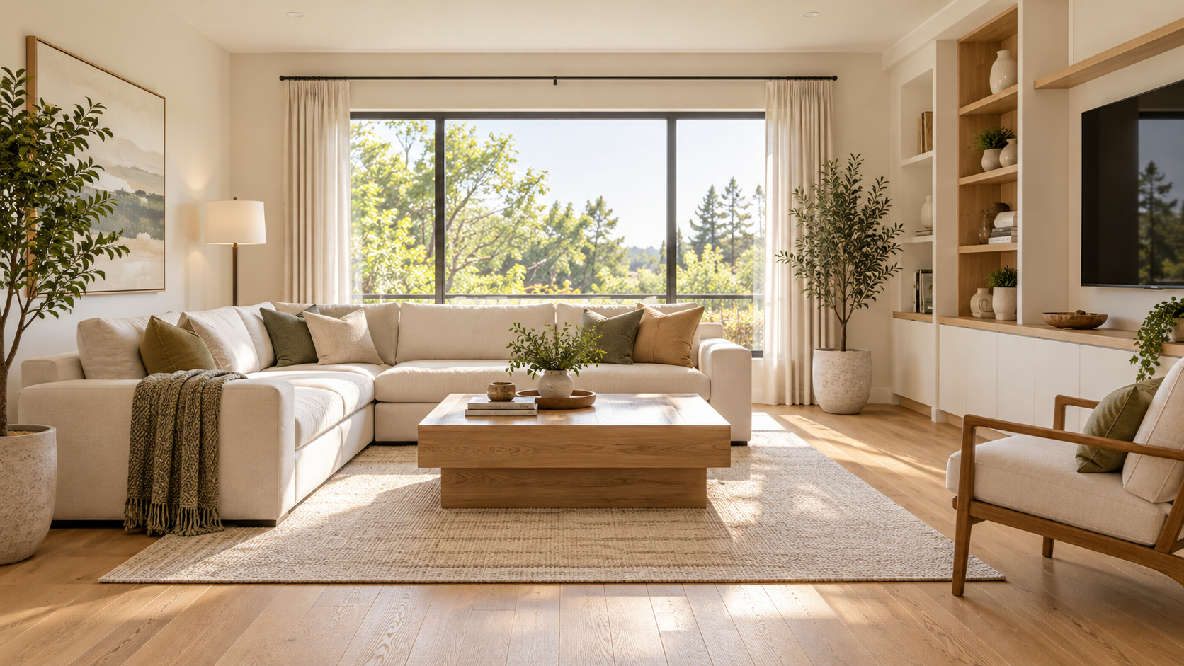 AI renovation video: The Same Room Fully Transformed with Warm Oak